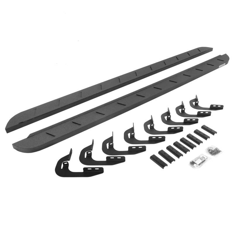 Go Rhino 15-19 GMC Sierra 2500/3500HD DC 4DR RB10 Slim Laufbrett-Kit (mit Halterungen) - Bedliner Ct