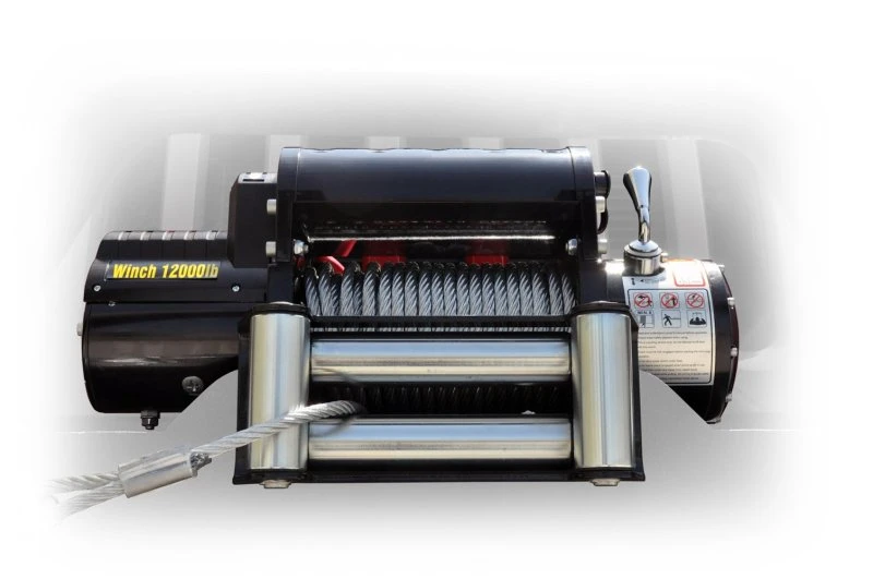 DV8 Offroad 12.000 lbs. Winch mit Stahlseil und Wireless-Fernbedienung - Schwarz
