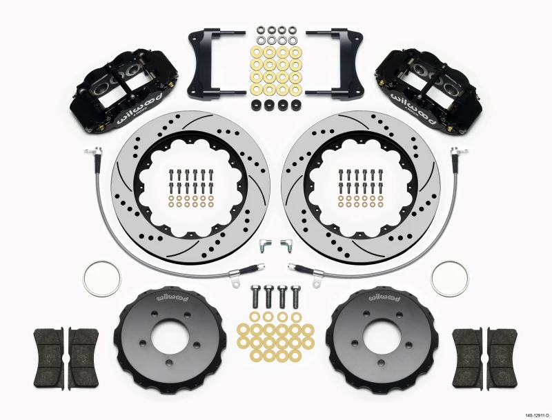 Wilwood Narrow Superlite 6R Front Hat Kit 14.00in Drilled 2005-Up Mazda Miata w/ Lines