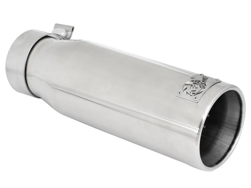 aFe MACH Force-XP 304 SS Sing Wall Pol Exh Tip Univ Ausgang 3 Zoll Einlass x 4 Zoll Auslass x 12 Zoll L - Clamp On