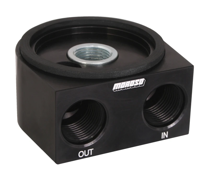 Moroso Universaler Ölfilter-Adapter - Sandwich - Ölkühler - 3/4 Zoll-16 Gewinde & 2-5/8 Zoll O-Ring