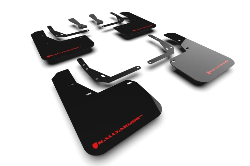 Rally Armor 2024 Hyundai Kona N Line Schwarz UR Schmutzfänger - Rotes Logo