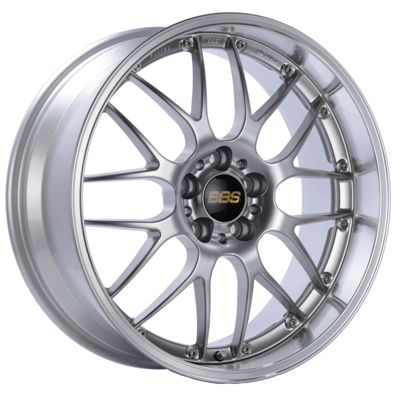 BBS RS-GT 19x10 5x120 ET25 Diamond Silver Center Diamond Cut Lip Wheel -82mm PFS/Clip Required