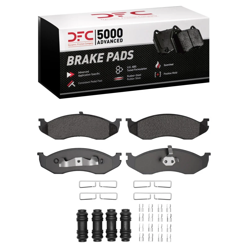 DFC 90-06 Jeep Comanche Front 5000 Advanced Semi Metallic Brake Pads and Hardware Kit