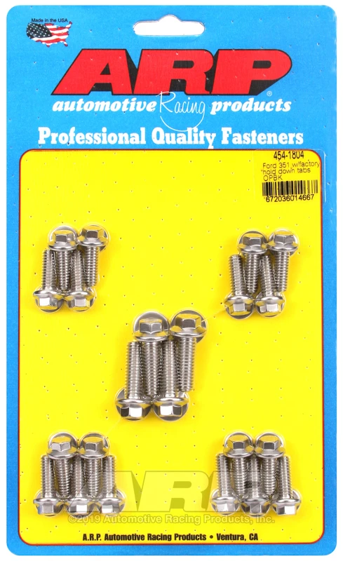 ARP Oil Pan Bolt Kit for Ford 351 with Factory Hold Down Rails