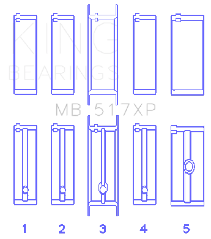 King Engine Bearings Chrysler 360 XP Tri Metal Main Bearing Set