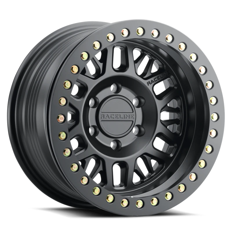 Raceline RT951B Ryno 17x9in / 5x127 BP / -12mm Offset / 83.82mm Bore - Satin Black Beadlock Wheel