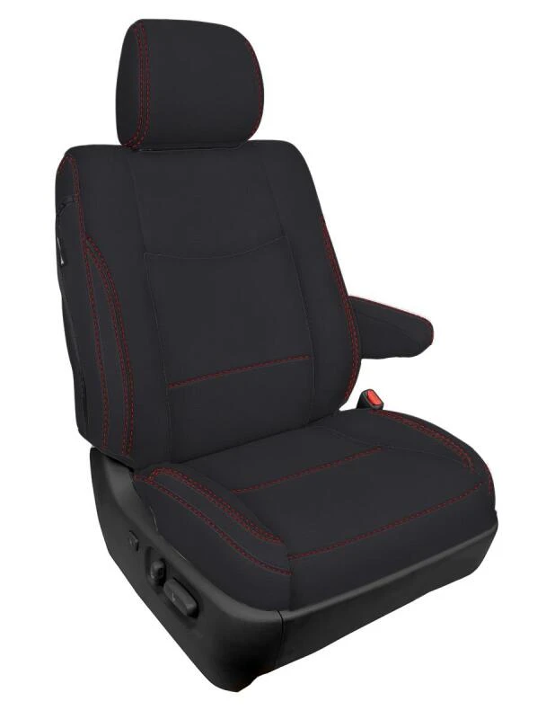 PRP 03-09 Lexus GX470 Front Seat Covers (Pair) - Black w/ Red Stitch