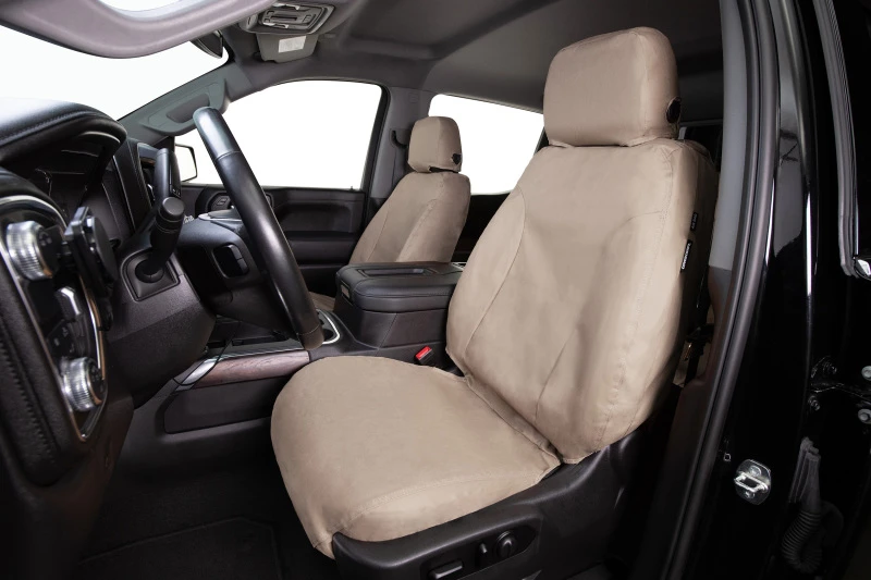 Covercraft 15-26 Ford Transit Polycotton SeatSaver Custom Third Row Seat Covers-Taupe