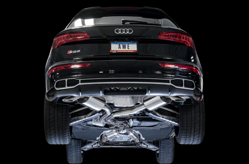 AWE Tuning Audi B9 SQ5 Resonierter Touring Edition Kat-Back Auspuff - Ohne Endrohre (Turn Downs)