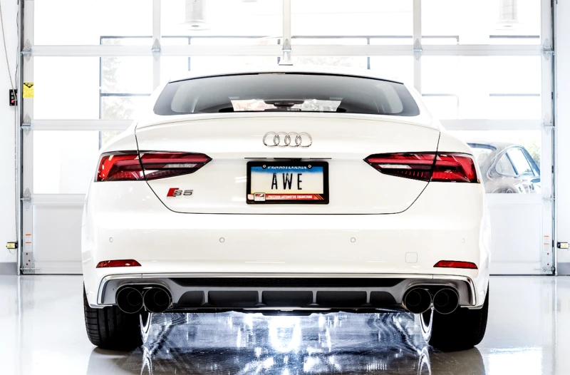 AWE Tuning Audi B9 S4 Touring Edition Auspuff - Nicht-Resoniert (Schwarze 102mm Endrohre)