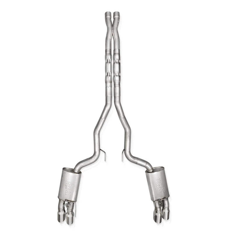 Stainless Works 2024 Mustang GT Catback Quad Tips Legend Sound X-Pipe Factory Connect Exhaust