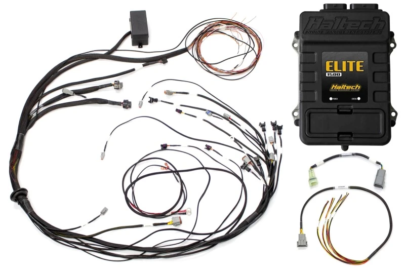 Haltech Elite 1500 Terminated Harness ECU Kit w/ Square EV1 Injector Connectors