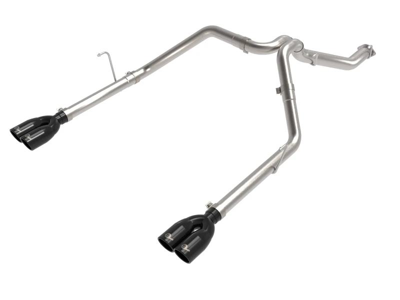 aFe Vulcan Serie 3in 304SS DPF-Back 21 Jeep Gladiator V6-3.0L (td) Dual Schwarzer Endrohr