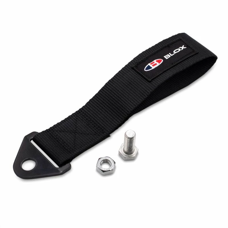 BLOX Racing Universaler Abschleppgurt mit BLOX Logo - Schwarz