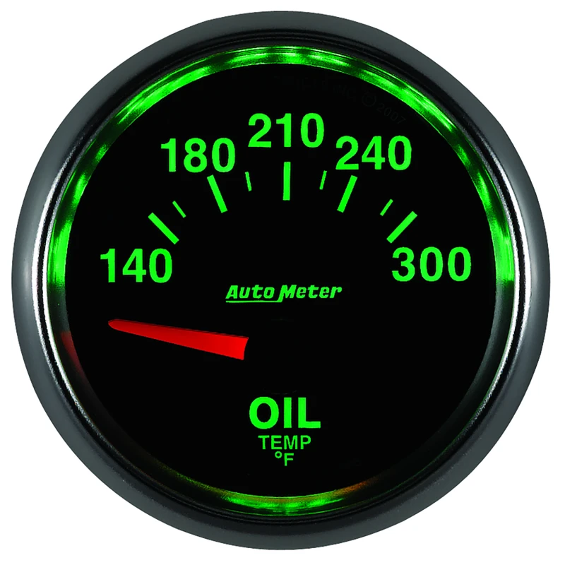 Autometer GS 52mm 140-300 Deg F Short Sweep Electronic Oil Temperature Gauge