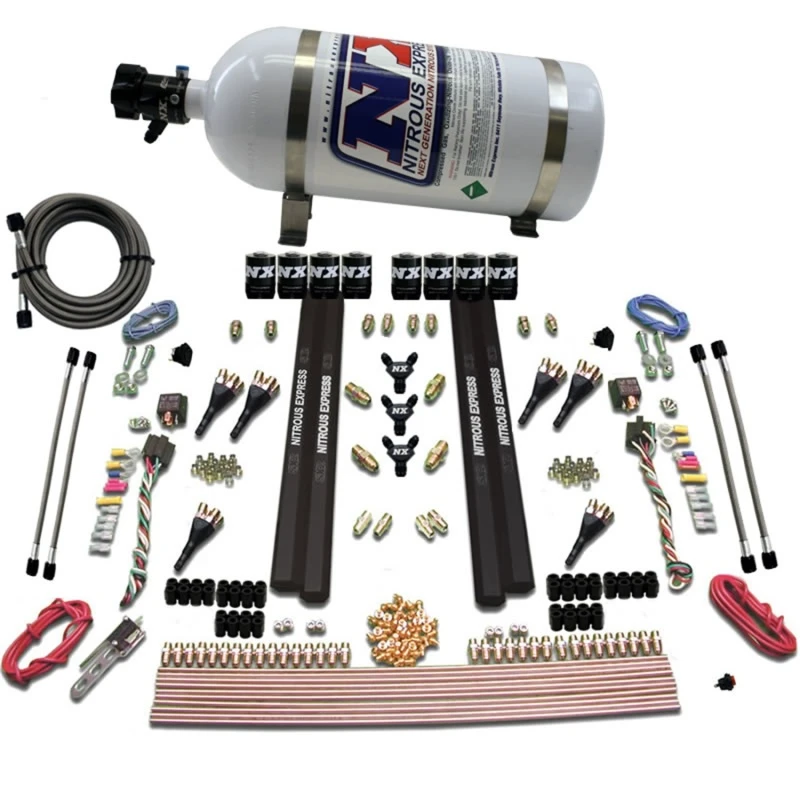 Nitrous Express 6-Zylinder SX2 Dual Stage Nozzle Nitrous Kit mit 10lb Flasche