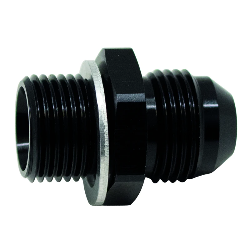 DeatschWerks 8AN-Männliches Flare zu M18 X 1,5 Männliches Metrisches Adapter (Inkl. Dichtung) - Anodisiert Matt Schwarz