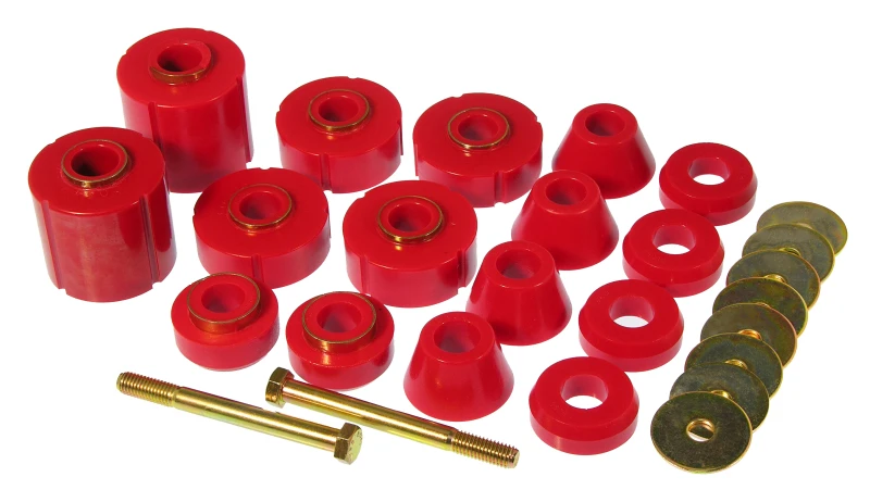 Prothane Body Mount Buchsen-Set rot für GM 1/2, 3/4, 1 Ton 2WD & 4WD 1975–1979