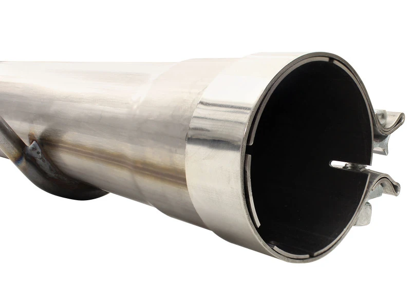 aFe MACHForce XP Auspuff 3in-3.5in SS Einzelseitige Auspuffanlage mit schwarzer Spitze 99-04 Ford F150 V8 5.4L/6.8L