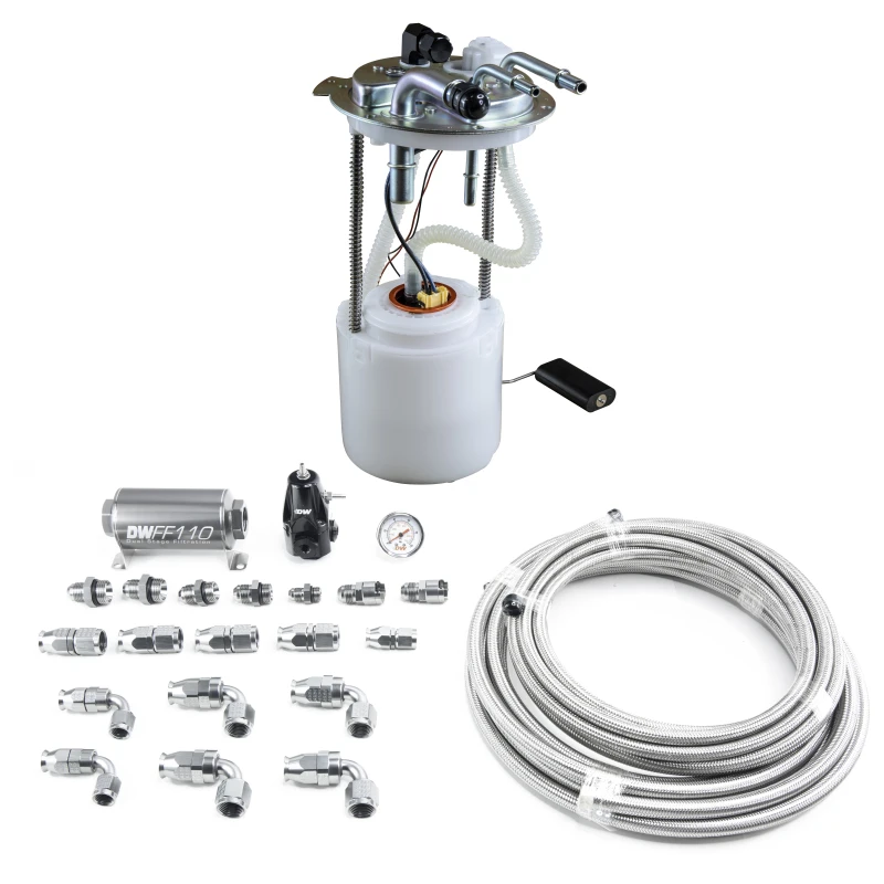DeatschWerks 05-19 Yukon/Tahoe/Suburban DW400 Pumpenmodul und Rücklauf-SS-PTFE-Rohrleitungskit