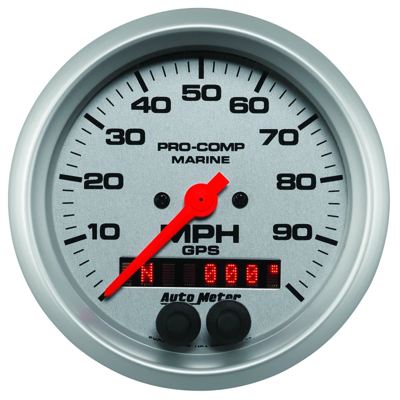Autometer Marine Silver 3-3/8in 100MPH GPS Speedometer Gauge