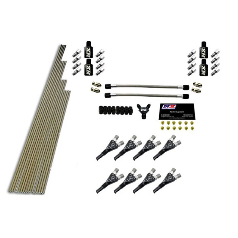 Nitrous Express 8-Zyl-Shark-Plumb-Kit ohne Solenoids mit 300PS-Düsen (Inkl. Hardware)