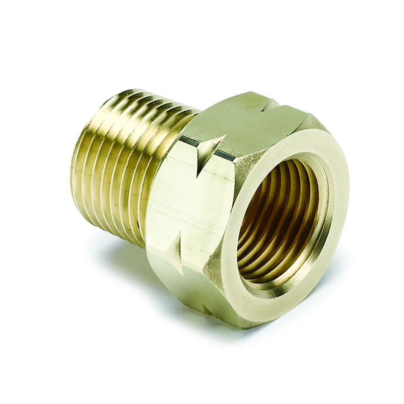 Autometer Brass Adapter Fitting - 3/8in NPT Male - 5/8in UNF Female