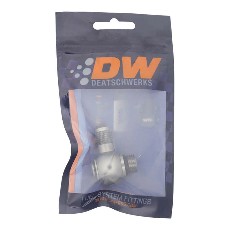 DeatschWerks 6AN ORB-Männlich zu 6AN Männlich Flare Low Profile 90-Grad-Drehgelenk - eloxiertes DW-Titan