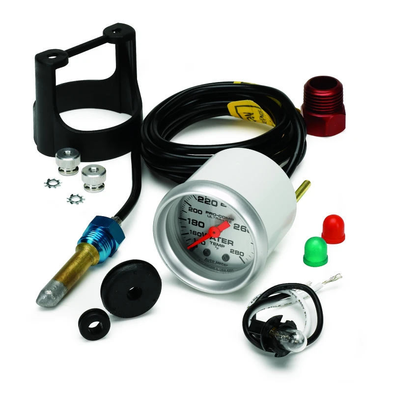 Autometer Ultra-Lite 52mm 140-280 Deg F Mechanical Water Temp Gauge - White
