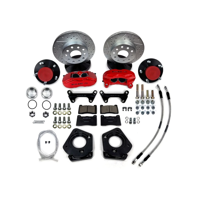 Baer Brakes 70 Ford Fairlane 11in SS4 Alum Hub Front SDZ Brake Kit - Monster Green