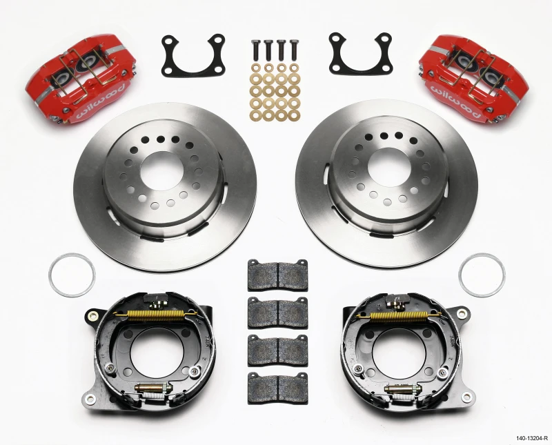 Wilwood Dynapro Dust-Boot P/S Park Brake Kit Red Big Ford 2.36in Offset