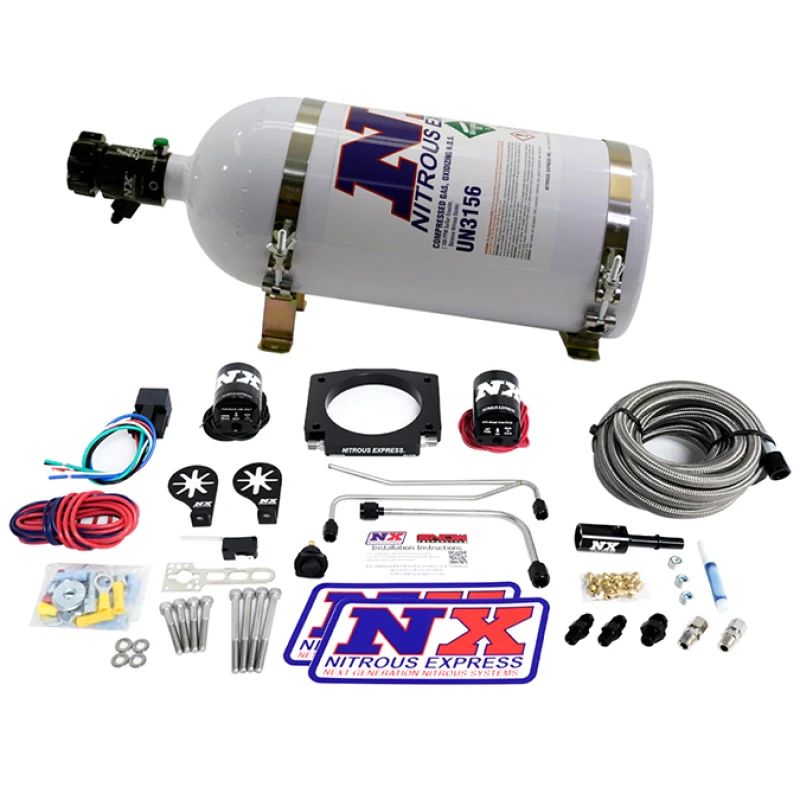 Nitrous Express LS Single Entry 90mm Plate Hardline System für verschiedene Fahrzeuge (50-400hp) mit 15lb-Flasche