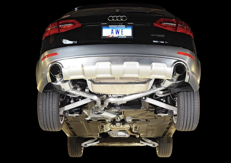 AWE Tuning Audi B8.5 All Road Touring Edition Auspuff - Doppel Auslass Polierte Silber Spitzen