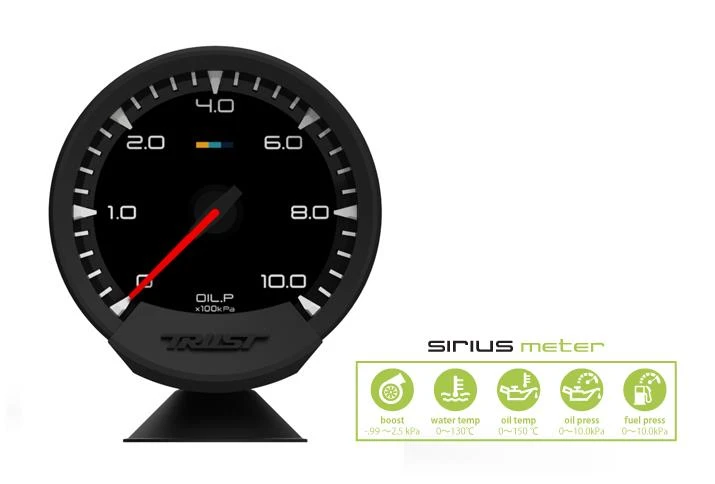GReddy Sirius Meter - Öl-Druck 0/10.0kPa 74mm Analoganzeige (mit Öl-Drucksensor und Kabelset)