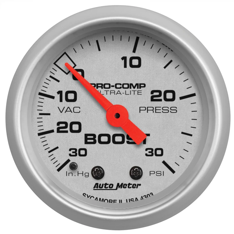 Autometer Ultra-Lite 52mm 30 PSI Mechanischer Boost-Anzeiger