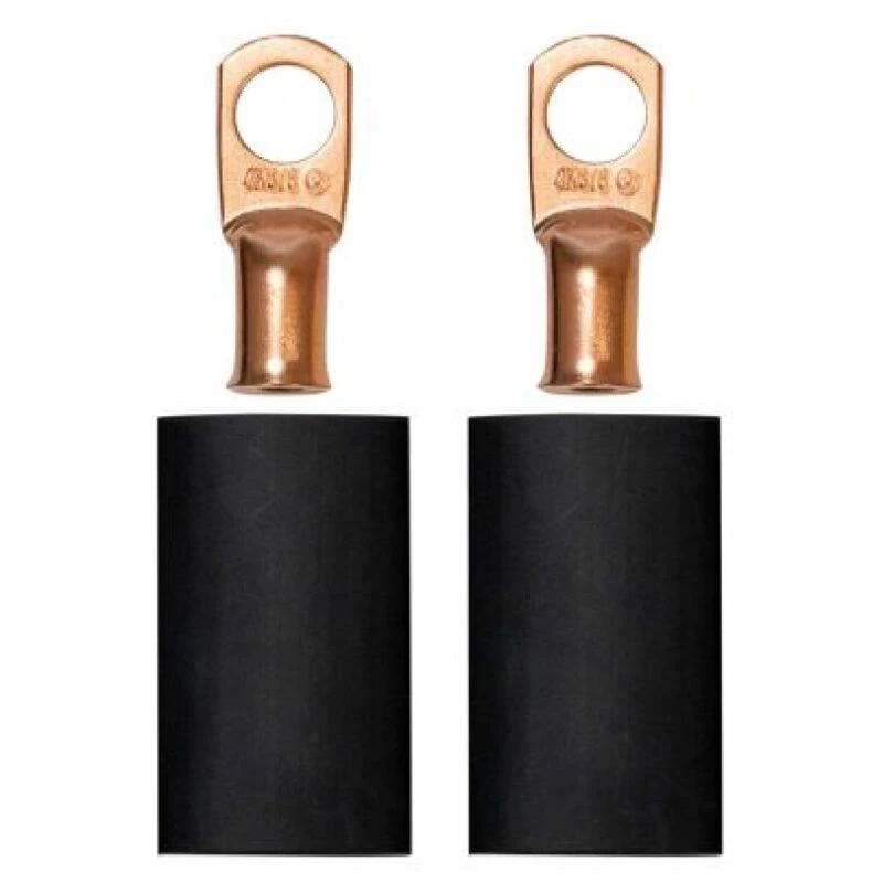 Moroso 3/8in Dia Stud 4 GA Wire Crimp/Solder Battery Cable Terminal Kit (2 Pack)