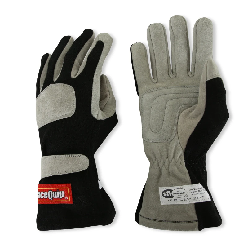 RaceQuip Schwarzes 1-Lagiges SFI-1 Handschuh - Klein