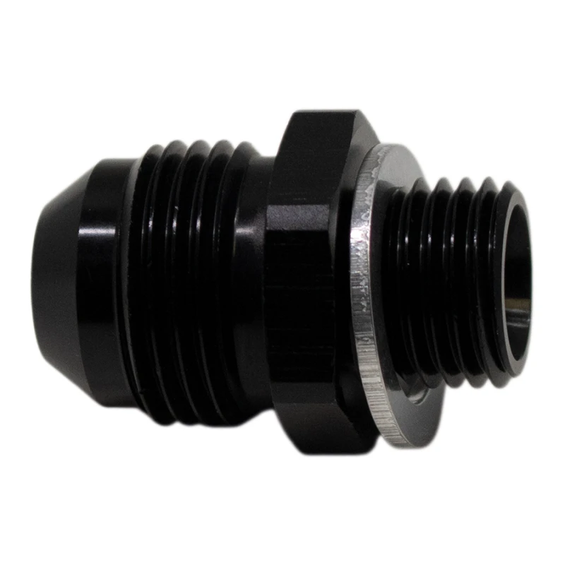 DeatschWerks 8AN-Männliches Flare auf M14 X 1,5 Männliches Metrisches Adapter (Inkl. Unterlegscheibe) - Anodisiert Matt Schwarz