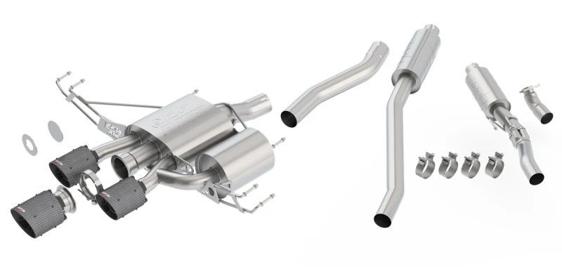 Borla 17-18 Honda Civic Type R 2.0L 2.75in Atak einstellbarer Catback-Auspuff (Carbon-Faser-Schwarz-Spitze)