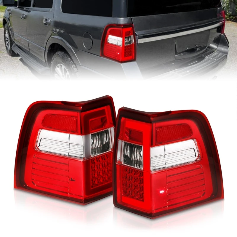 ANZO 07-17 Für Expedition LED-Rückleuchten mit Leuchtleiste Chromgehäuse Rot/Klares Glas