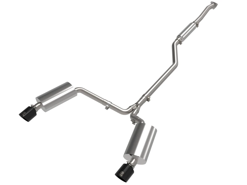 aFe 09-14 Acura TSX L4 2.4L Takeda 2-1/2 Zoll auf 2-1/4 Zoll 304 Edelstahl Cat-Back Auspuffsystem mit schwarzem Endstück