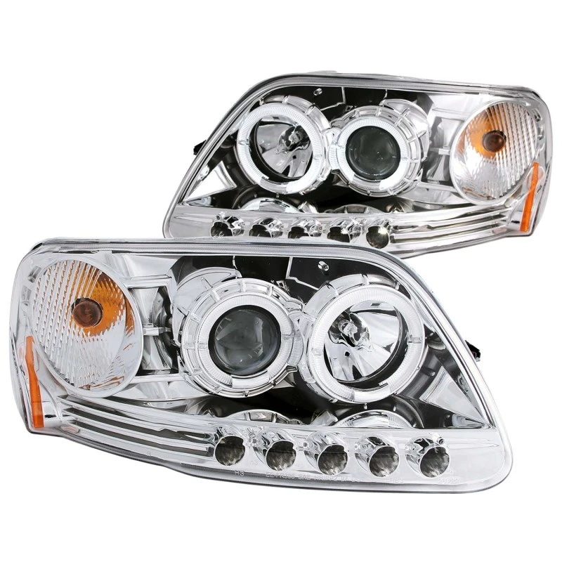 ANZO 1997.5-2003 Ford F-150 Projektor-Scheinwerfer mit Halo und LED Chrom 1pc