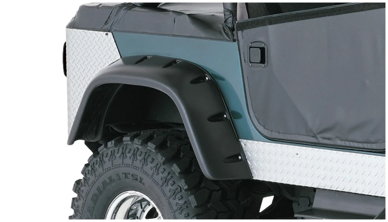 Bushwacker 59-83 Jeep CJ5 Cutout-Stil-Flares 2-teilig - Schwarz