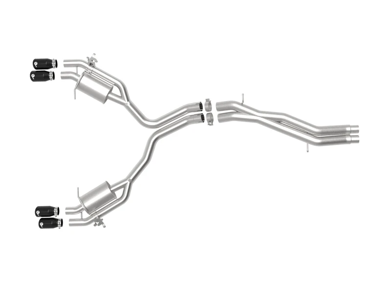 aFe 18-20 Audi RS5 Coupe MACH Force-Xp 3in zu 2,5in 304 SS Axle-Back Auspuffanlage (Quad Schwarze Spitze)