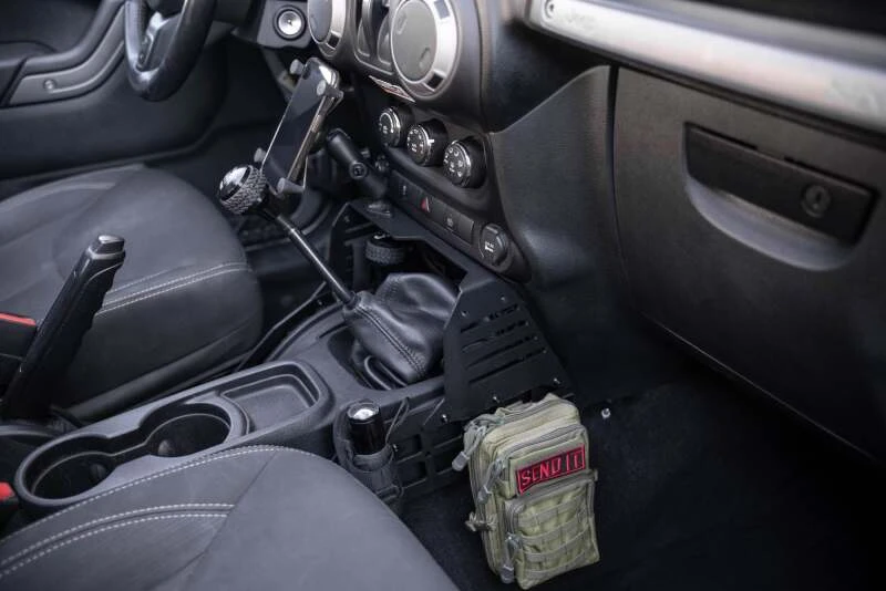 DV8 07-18 Jeep Wrangler JK Center Console Molle Panels & Device Bridge