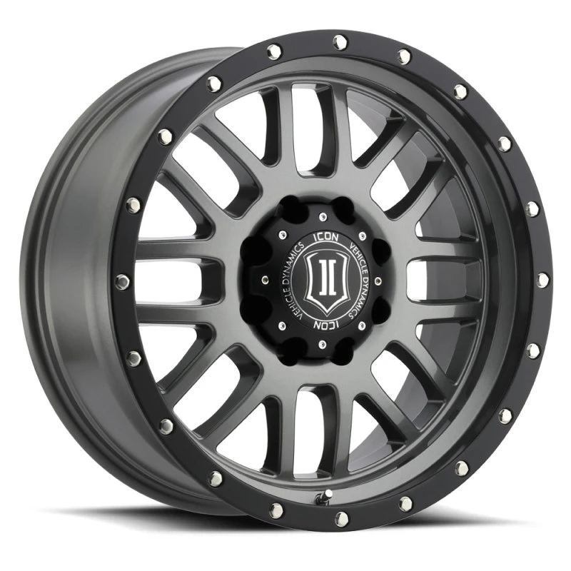 ICON Alpha 20x9 8x170 0mm Offset 5in BS 125,2mm Bohrung Gun Metal Felge