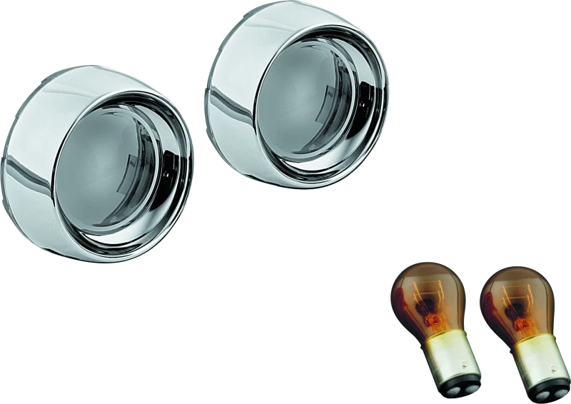 Kuryakyn Deep Dish Bezels mit Rauchglas und rotem Licht