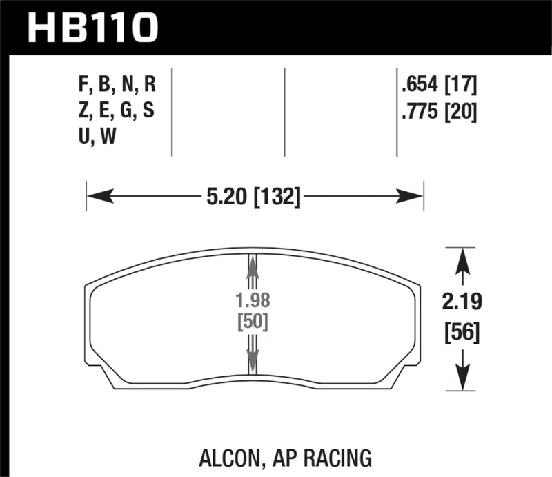 Hawk AP CP3307 / CP5040-5S4 / CP5200 (SC250) Bremse DTC-60 Rennbremsbeläge