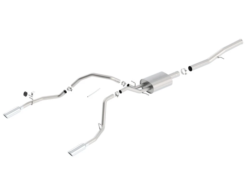 Borla 14 Silv/Sierra 1500 EC Std/CC Kurz 143,5 Zoll WB Touring Single Split Heck Ausgang Cat-Back Auspuff